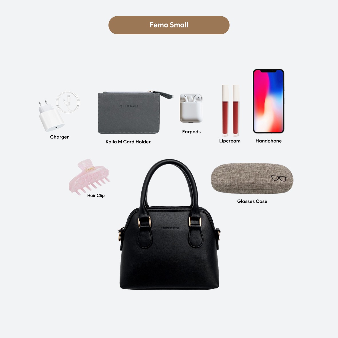 Femmebravile - Femo Small Leather - Tas Wanita - Sling Bag -  Shoulder Bag - Tas Selempang Wanita