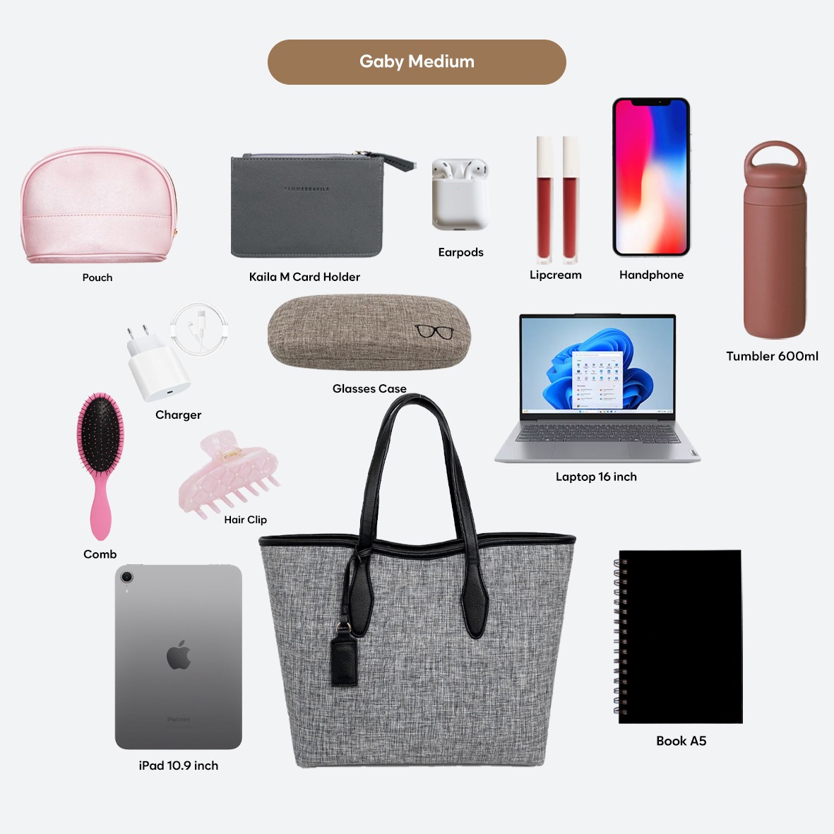 Femmebravile - Gaby Canvas - Totebag Wanita - Tas Kuliah Wanita - Shoulder Bag - Tote Bag Cantik