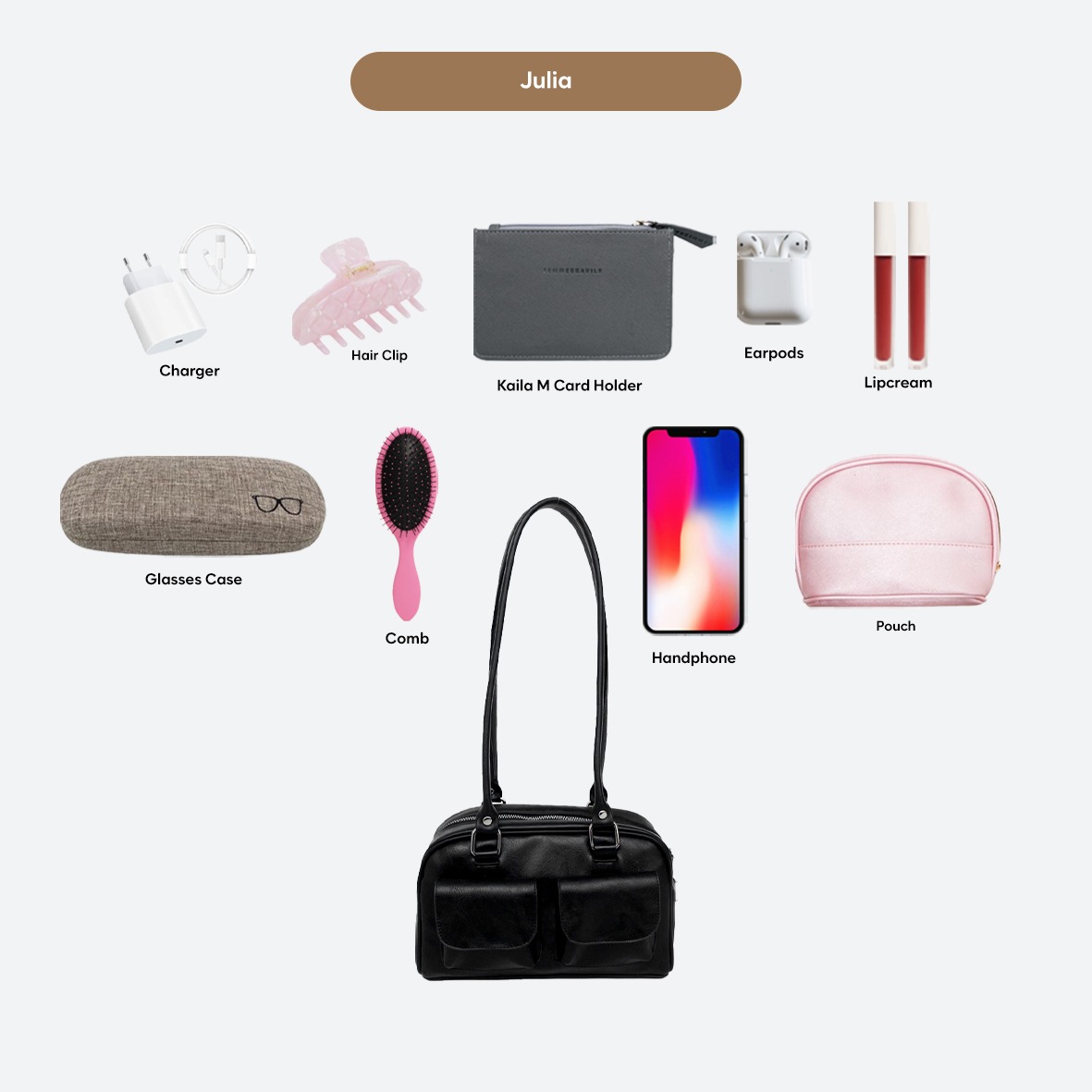FEMMEBRAVILE Julia Bag Tas Wanita Shoulder Bag Tas Bahu Fashion Women