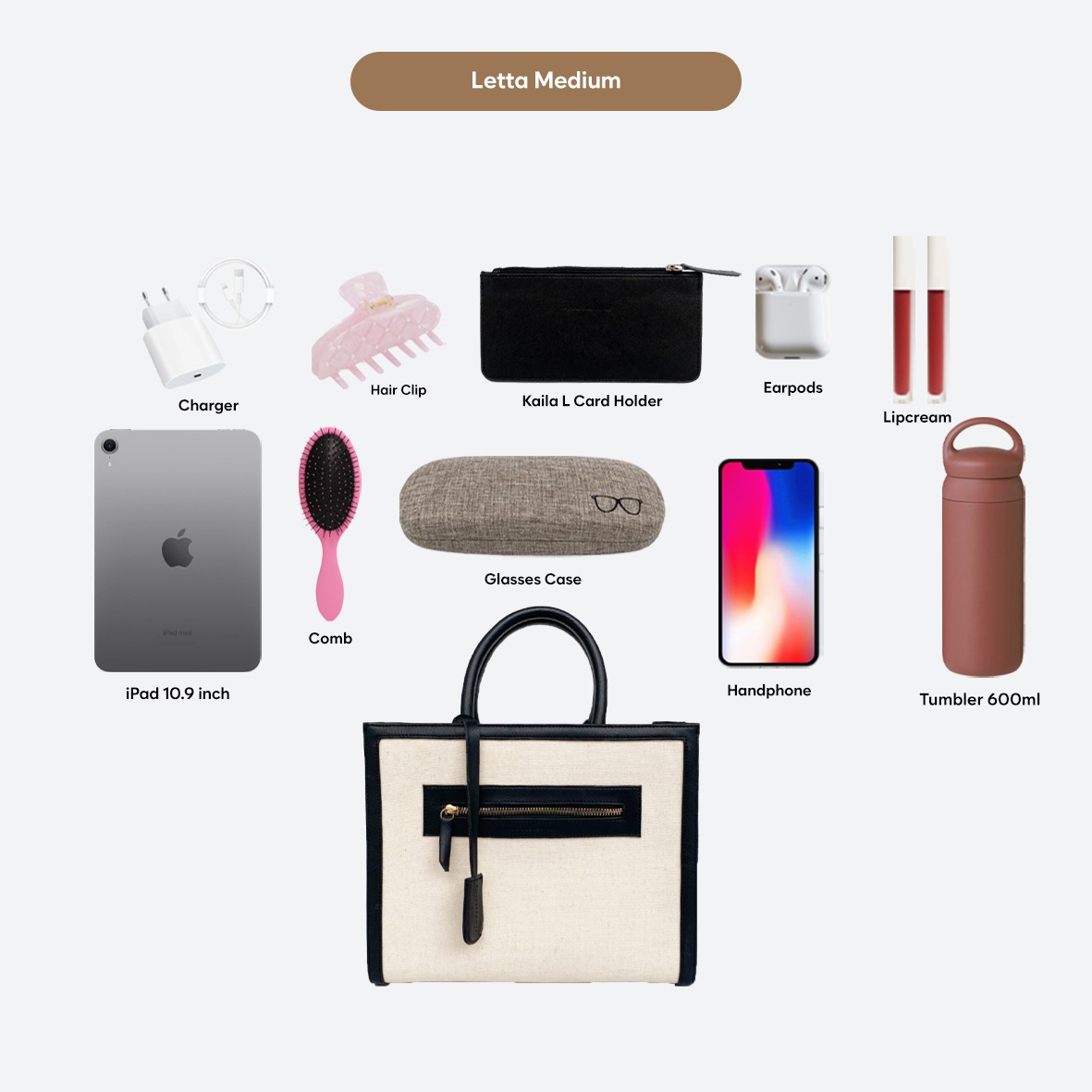 Femmebravile - Letta Canvas M - Tas Selempang Wanita - Sling bag - Shoulder bag - Fasion Women