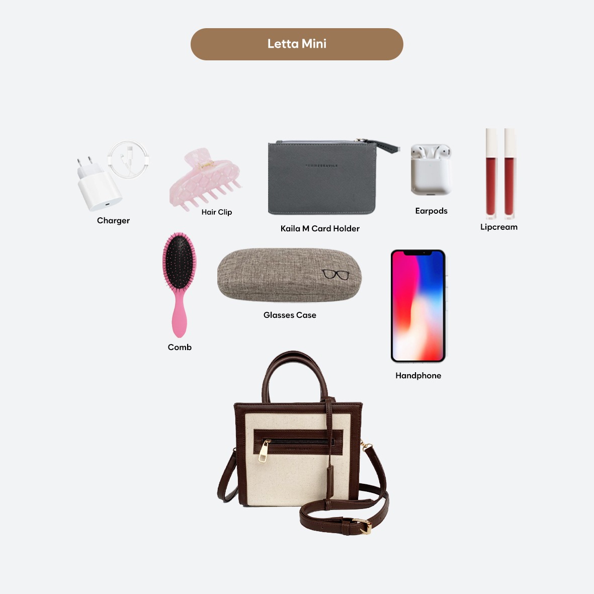 FEMMEBRAVILE Sling Bag Tas Selempang Wanita Fashion Women Shoulder bag Letta Canvas Mini