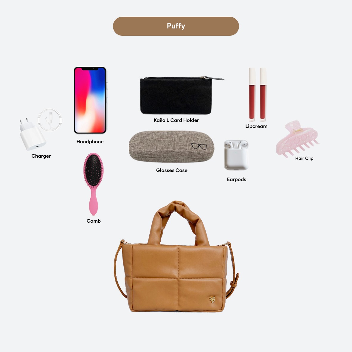 FEMMEBRAVILE Sling Bag Tas Selempang Wanita Fashion Women Shoulder bag Puffy Bag