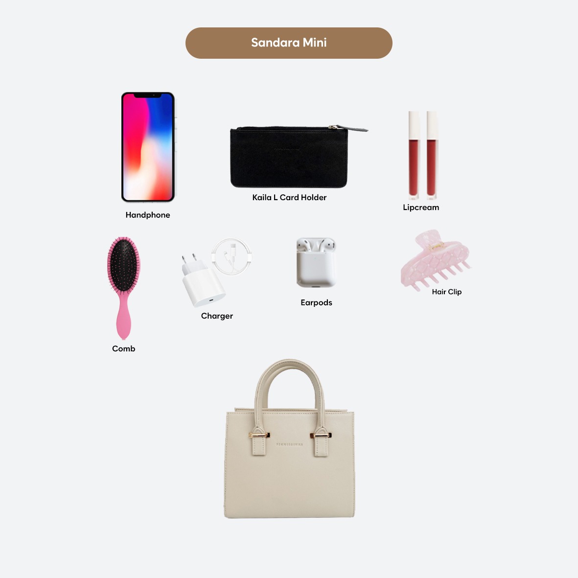 FEMMEBRAVILE Sandara Mini Leather Tas Wanita Sling bag Shoulder bag Tas Selempang Wanita