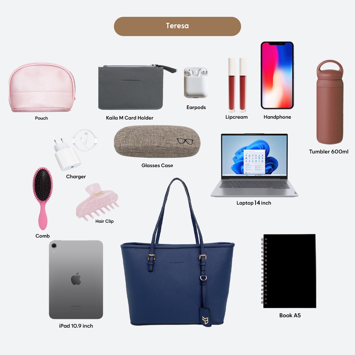 FEMMEBRAVILE Tas Wanita Totebag Fashion Wanita Shoulder Bag Totebag Kuliah Teresa Bag