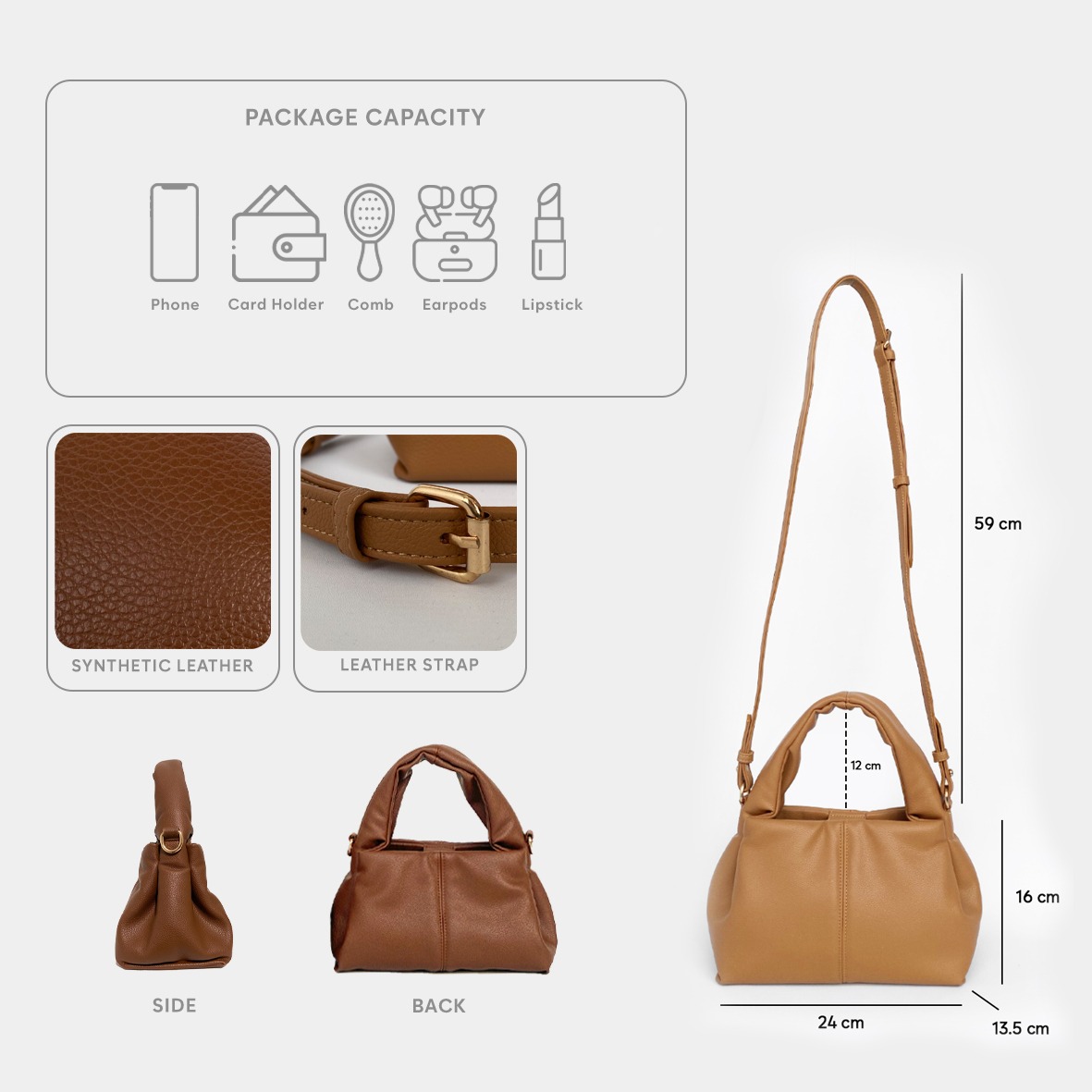 FEMMEBRAVILE Agatha Bag Tas Wanita Sling bag  Shoulde bag Tas Selempang Wanita Tas Bahu