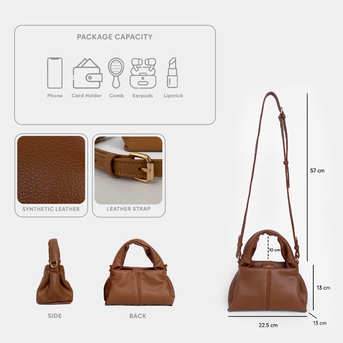 FEMMEBRAVILE Agatha Bag Tas Wanita Sling bag  Shoulde bag Tas Selempang Wanita Tas Bahu