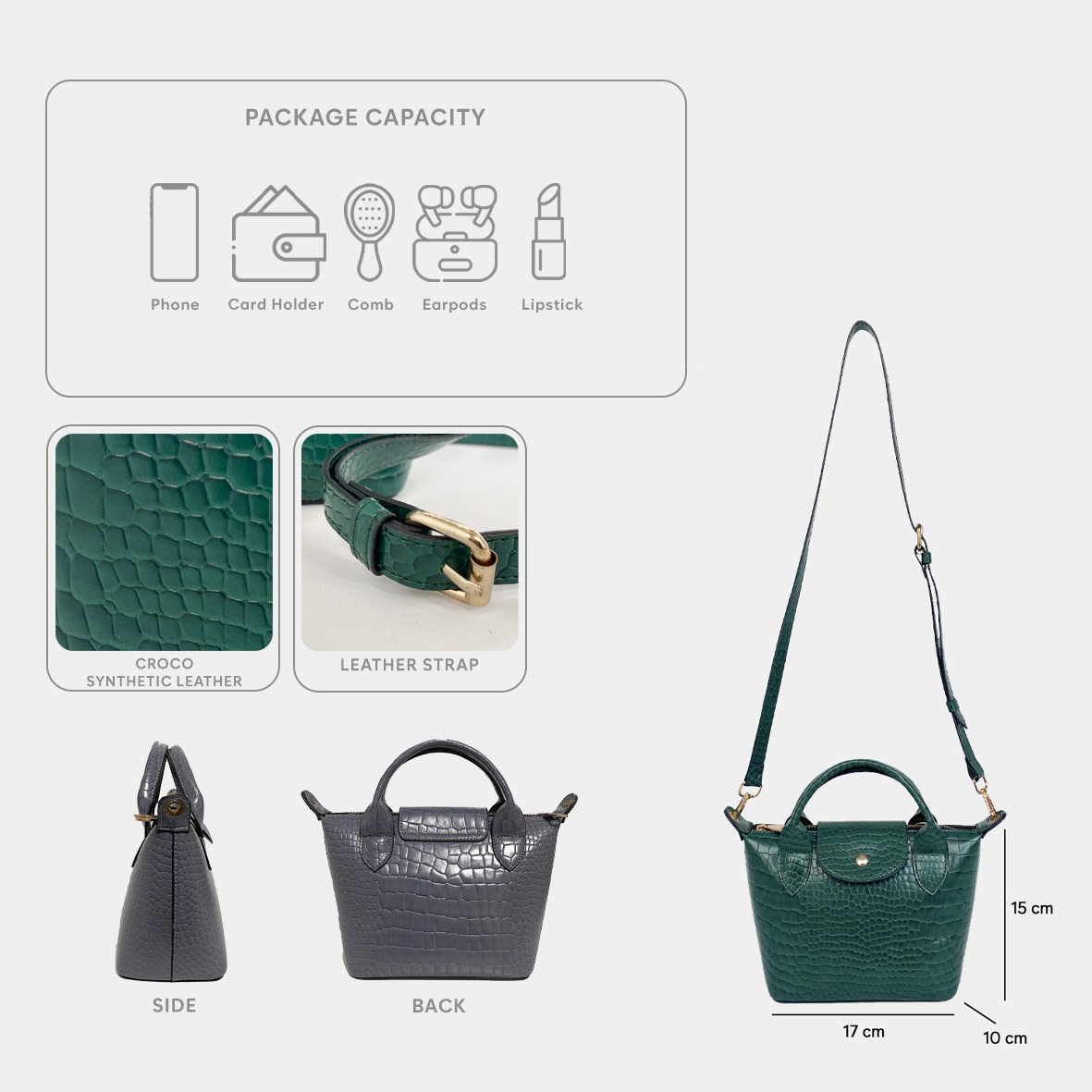FEMMEBRAVILE Sling Bag Tas Selempang Wanita Fashion Women Shoulder bag Jennie Croco Bag