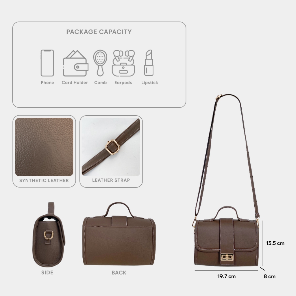FEMMEBRAVILE [ Laura Bag ]Tas Selempang Wanita Kekinian Handbag Wanita Elegant Mini Bag Wanita