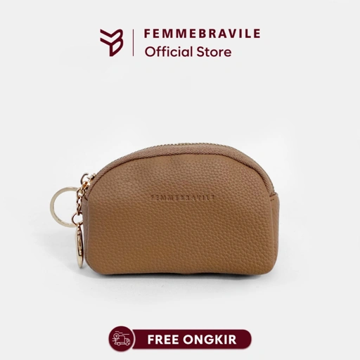 Image of FEMMEBRAVILE Dompet Mini Wanita KEIRA | Card Holder Kulit Sintetis dengan Gantungan Hook Chain
