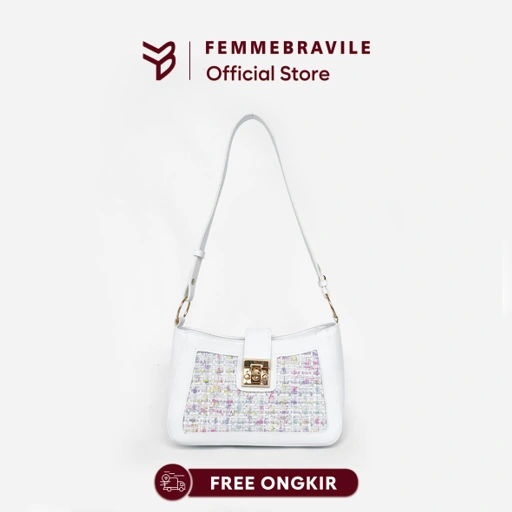 Image of FemmeBravile -Emma Bag  - Shoulder bag - Tas Selempang Wanita -Tas Bahu -Tas Tangan Wanita Putih