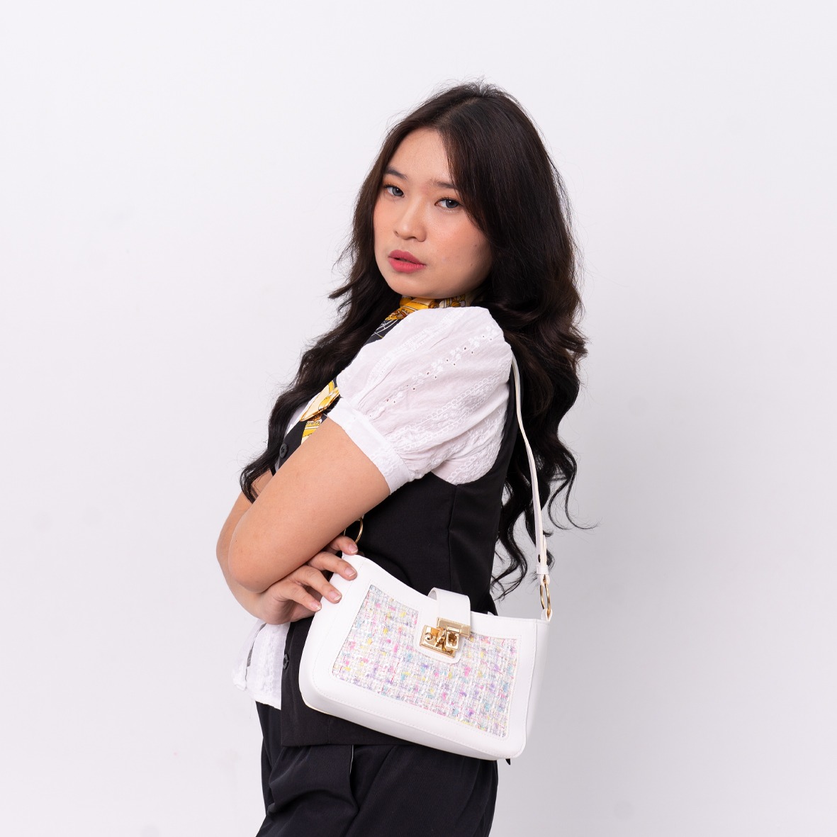 FemmeBravile -Emma Bag  - Shoulder bag - Tas Selempang Wanita -Tas Bahu -Tas Tangan Wanita Putih