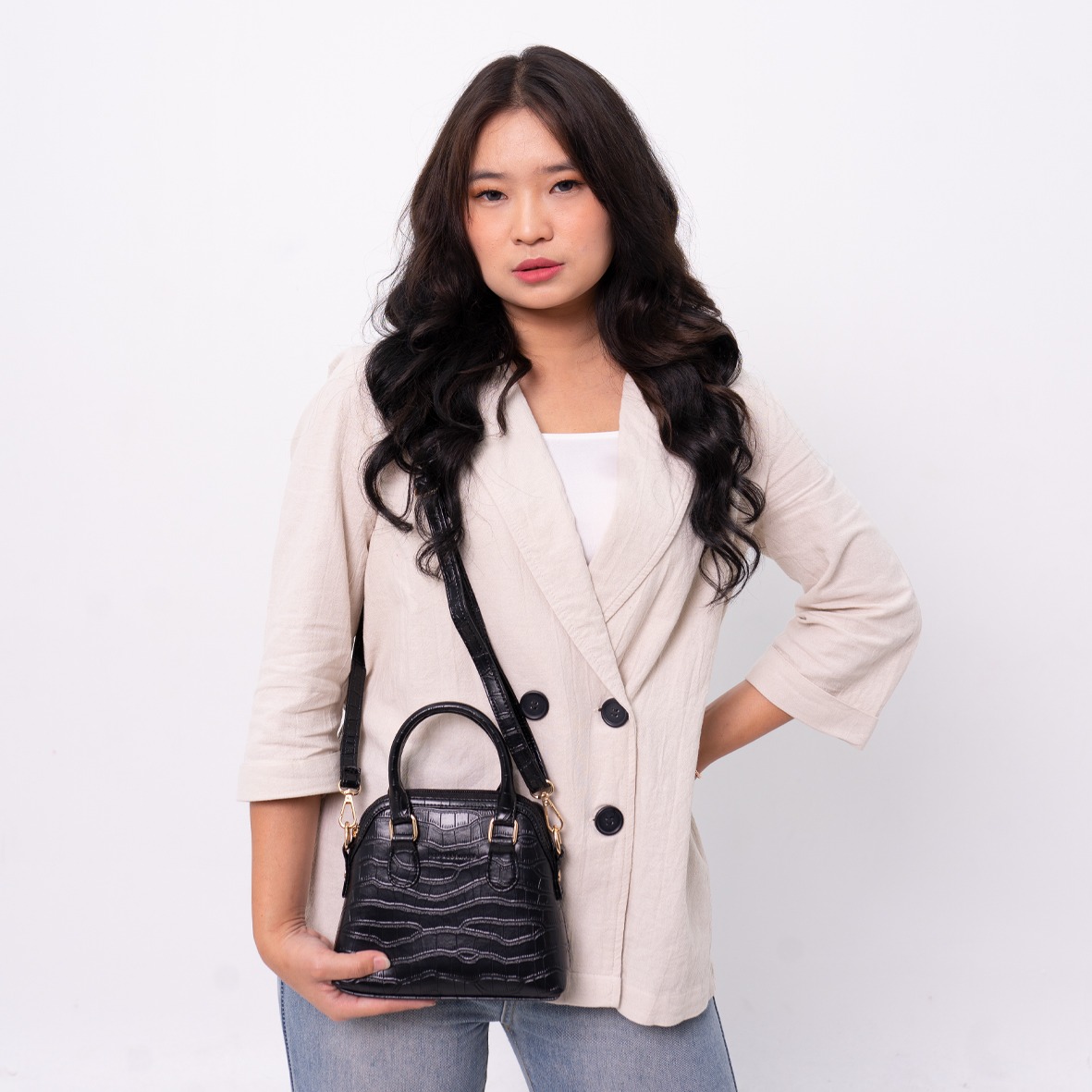 FEMMEBRAVILE Sling Bag Tas Selempang Wanita Fashion Women Shoulder bag Femo Mini Plus Croco