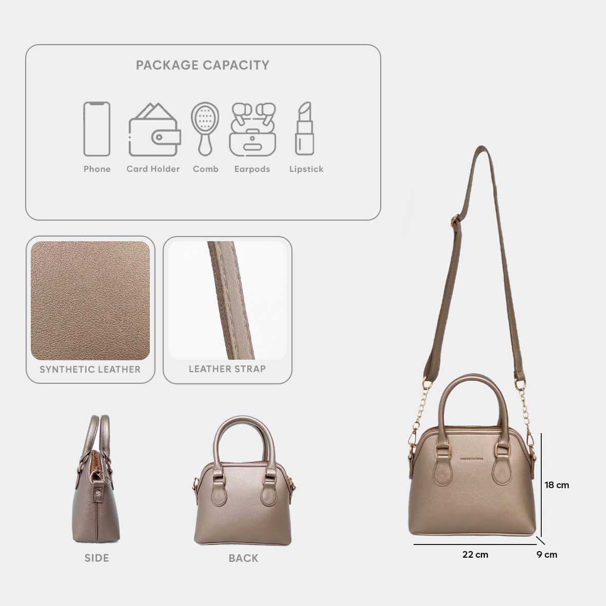 Femmebravile - Femo Small Leather - Tas Wanita - Sling Bag -  Shoulder Bag - Tas Selempang Wanita
