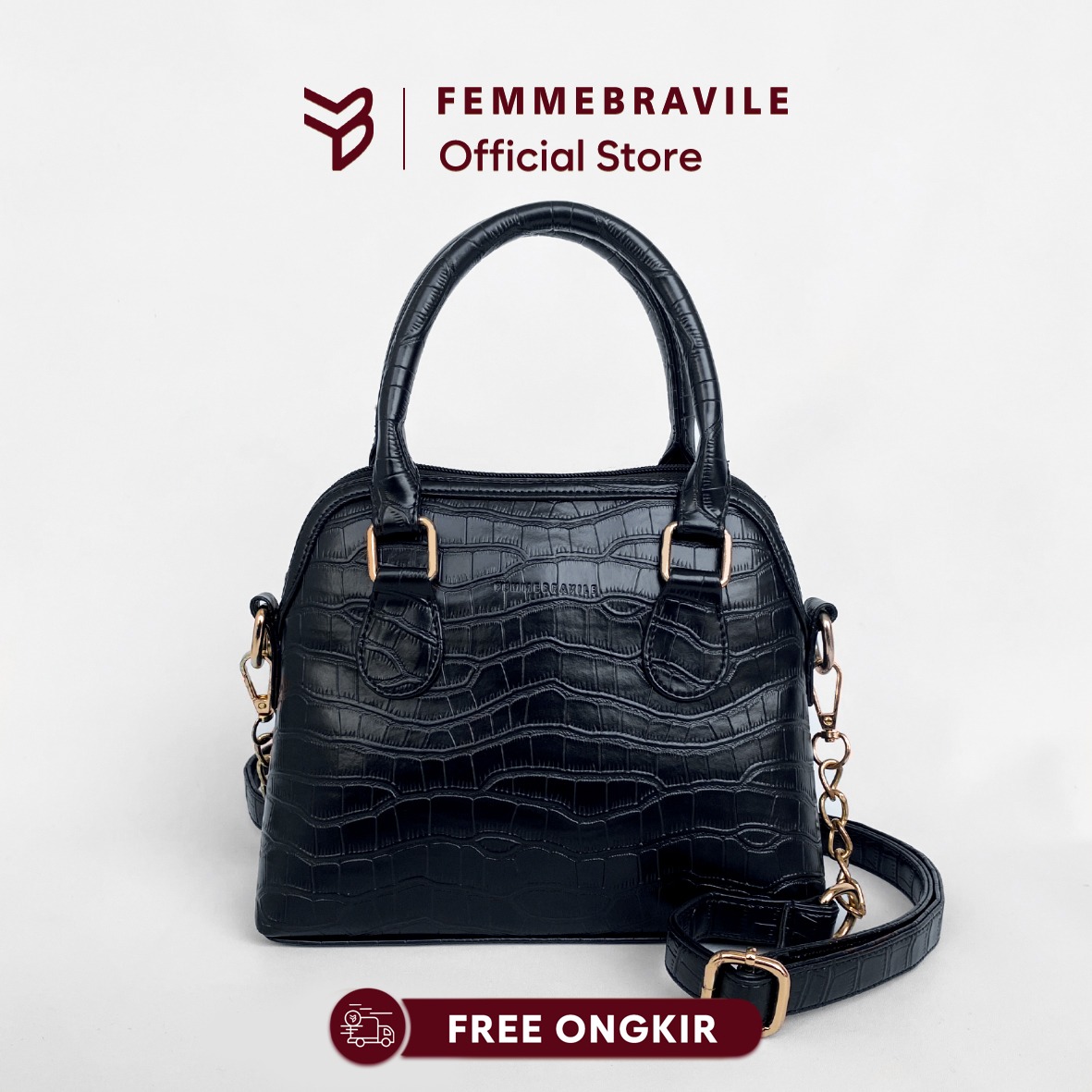 FEMMEBRAVILE Sling Bag Tas Selempang Wanita Fashion Women Shoulder bag Femo S Croco
