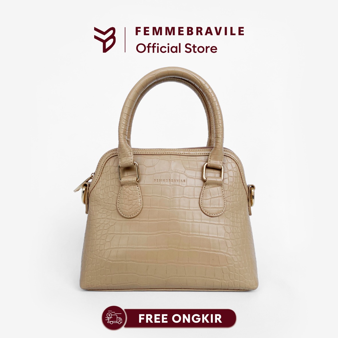 FEMMEBRAVILE Sling Bag Tas Selempang Wanita Fashion Women Shoulder bag Femo S Croco