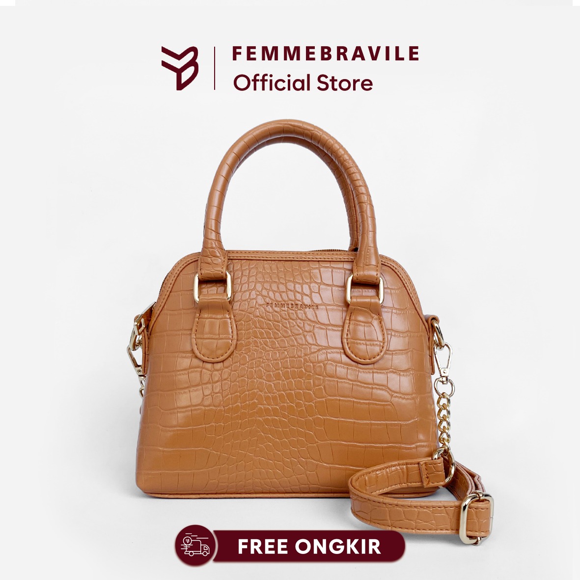 FEMMEBRAVILE Sling Bag Tas Selempang Wanita Fashion Women Shoulder bag Femo S Croco