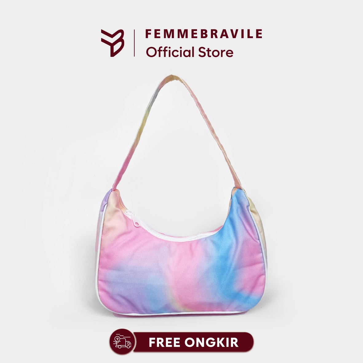 FEMMEBRAVILE Freya Bag Tas Bahu Wanita Motif Shoulder Bag Aesthetic Kekinian Black Stylish