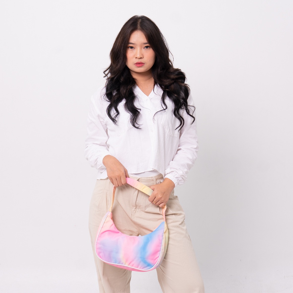 FEMMEBRAVILE Freya Bag Tas Bahu Wanita Motif Shoulder Bag Aesthetic Kekinian Black Stylish