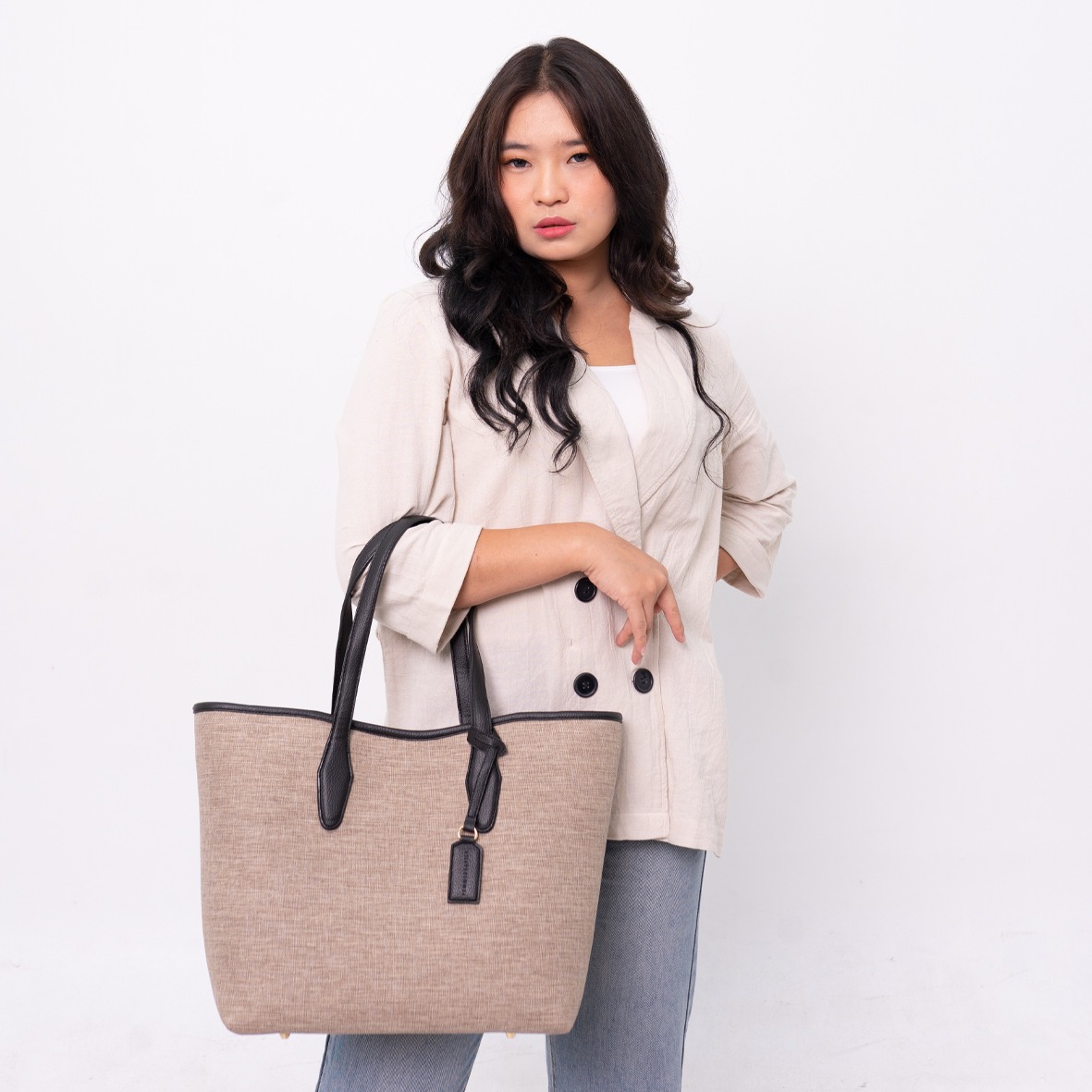 Femmebravile - Gaby Canvas - Totebag Wanita - Tas Kuliah Wanita - Shoulder Bag - Tote Bag Cantik