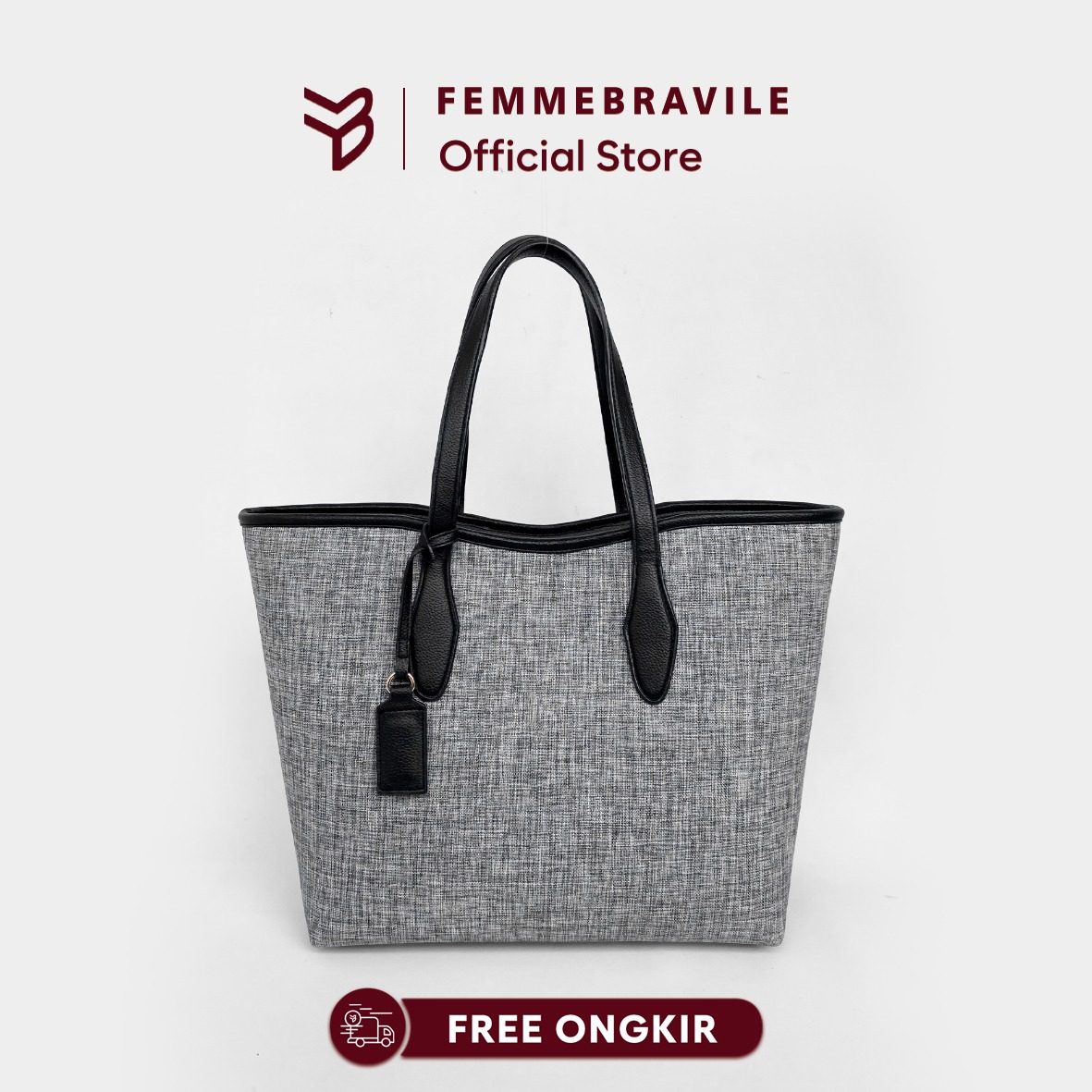 Femmebravile - Gaby Canvas - Totebag Wanita - Tas Kuliah Wanita - Shoulder Bag - Tote Bag Cantik