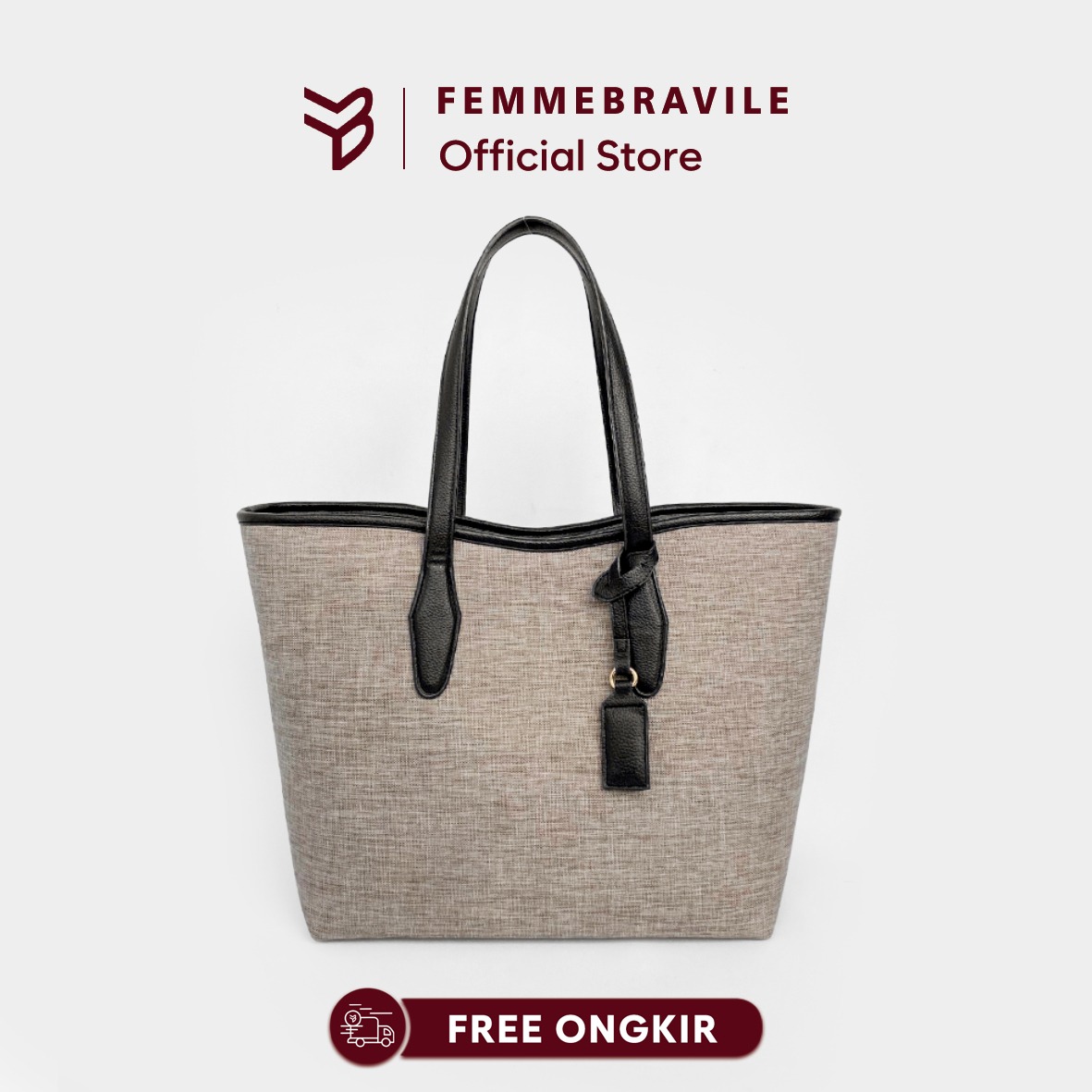 Femmebravile - Gaby Canvas - Totebag Wanita - Tas Kuliah Wanita - Shoulder Bag - Tote Bag Cantik