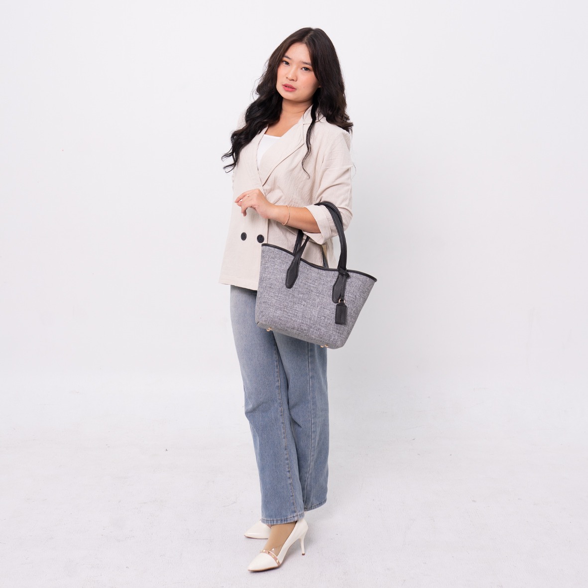 Femmebravile - Gaby Canvas - Totebag Wanita - Tas Kuliah Wanita - Shoulder Bag - Tote Bag Cantik