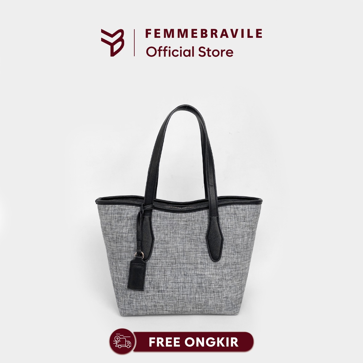 Femmebravile - Gaby Canvas - Totebag Wanita - Tas Kuliah Wanita - Shoulder Bag - Tote Bag Cantik