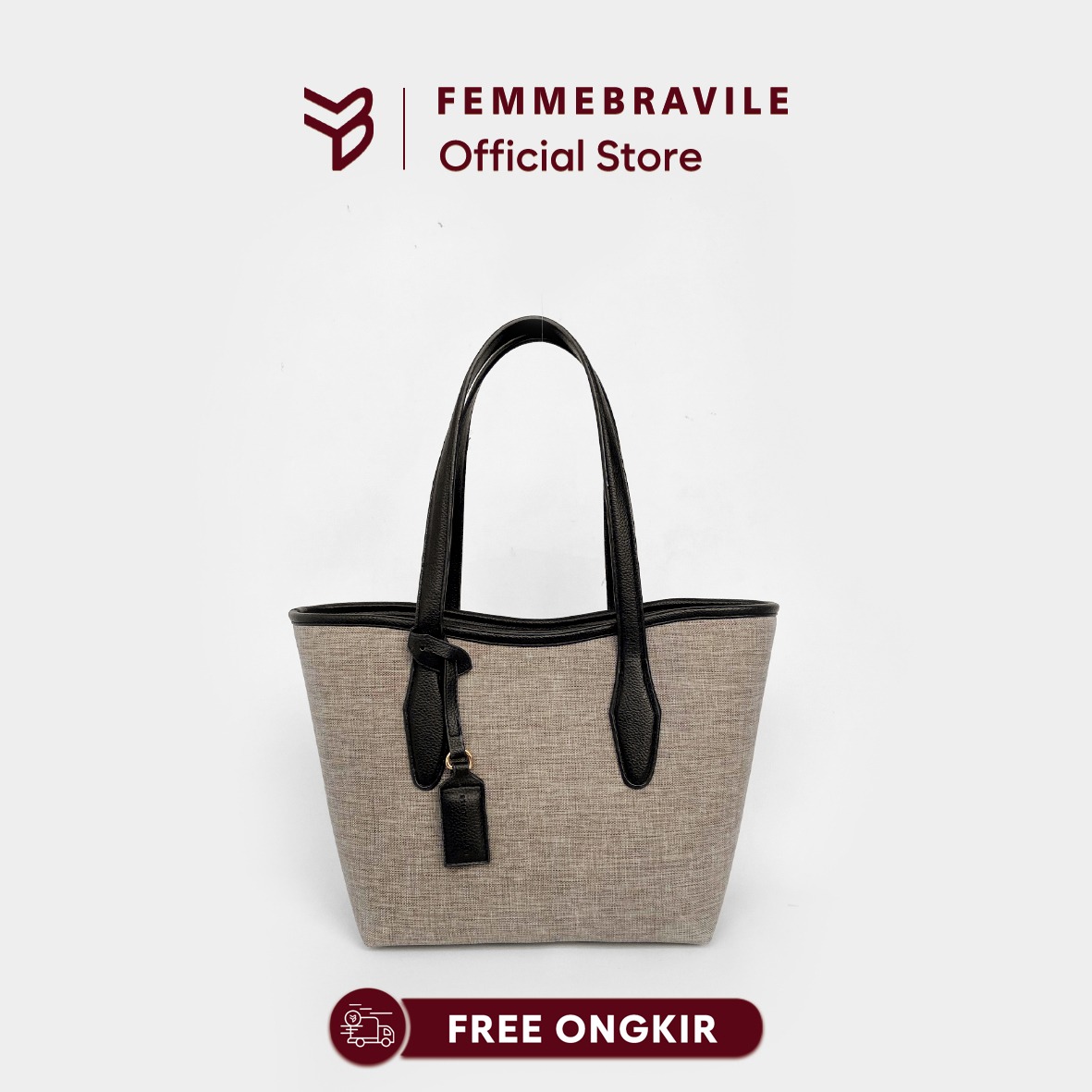 Femmebravile - Gaby Canvas - Totebag Wanita - Tas Kuliah Wanita - Shoulder Bag - Tote Bag Cantik