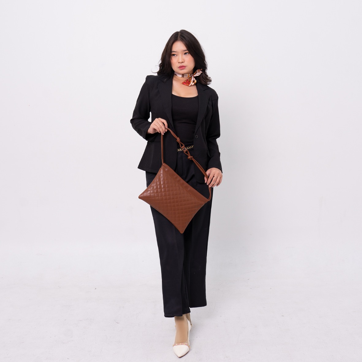 FEMMEBRAVILE Hanna Bag Tas Wanita Kekinian Shoulder Bag Kulit Sintetis Elegan 