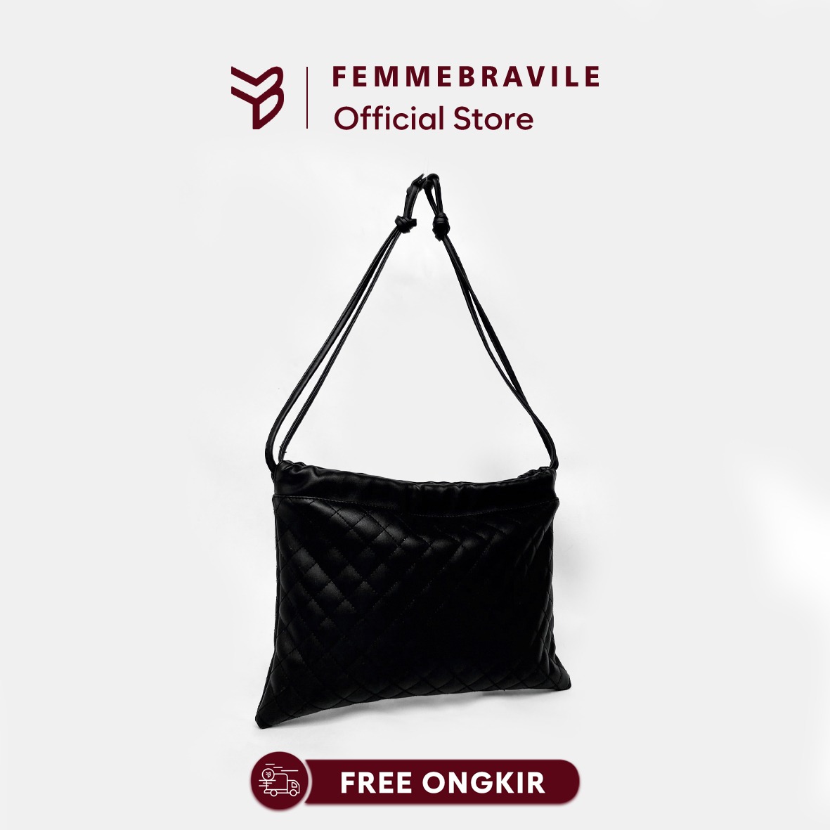 FEMMEBRAVILE Hanna Bag Tas Wanita Kekinian Shoulder Bag Kulit Sintetis Elegan 