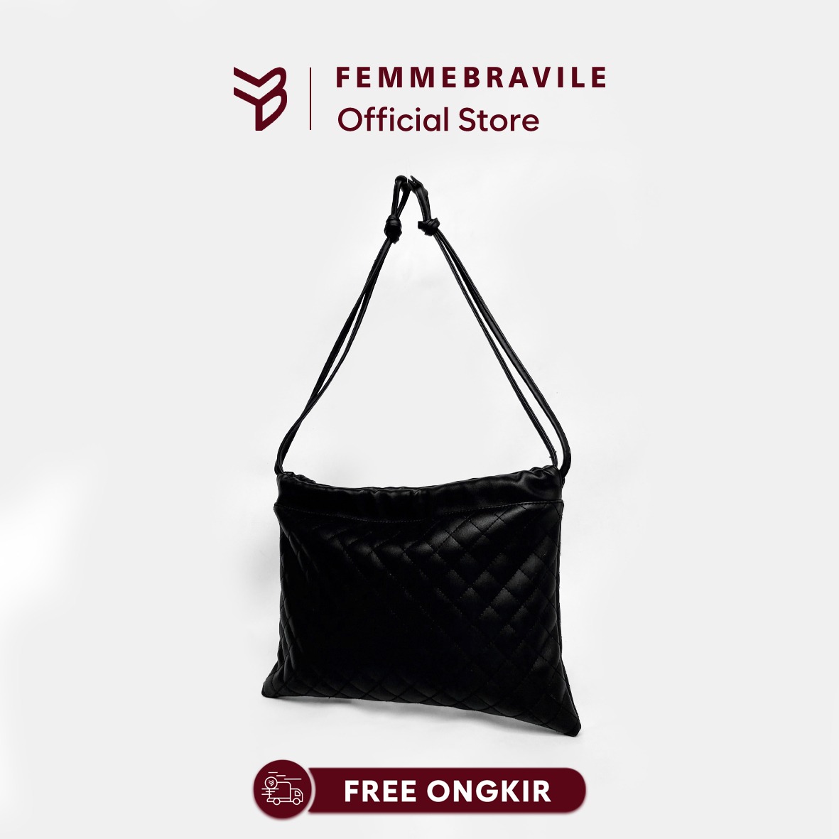 FEMMEBRAVILE Hanna Bag Tas Wanita Kekinian Shoulder Bag Kulit Sintetis Elegan 