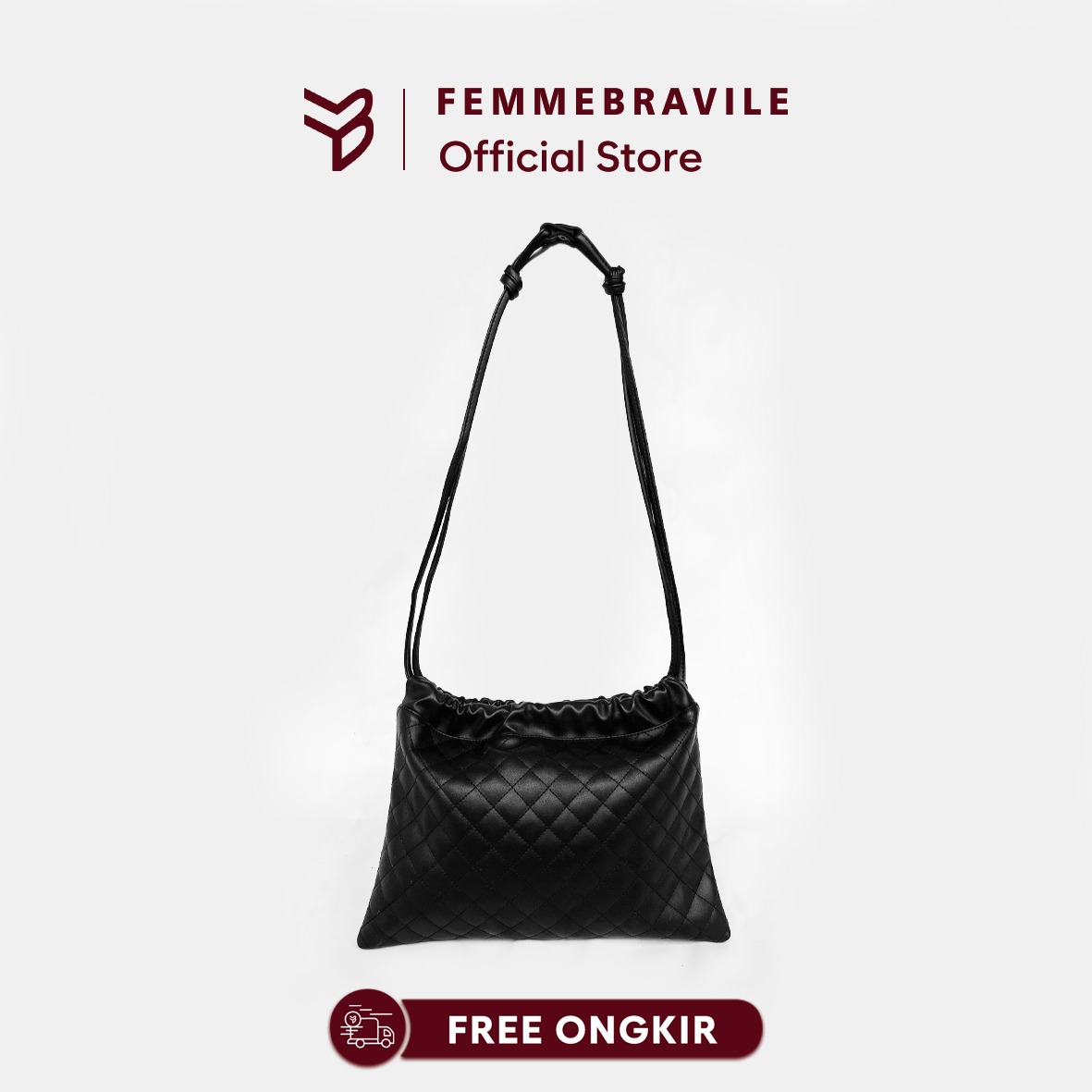 FEMMEBRAVILE Hanna Bag Tas Wanita Kekinian Shoulder Bag Kulit Sintetis Elegan 