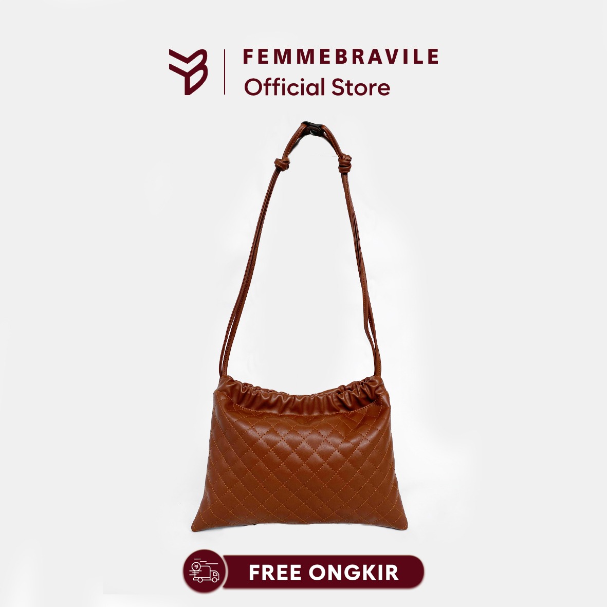 FEMMEBRAVILE Hanna Bag Tas Wanita Kekinian Shoulder Bag Kulit Sintetis Elegan 