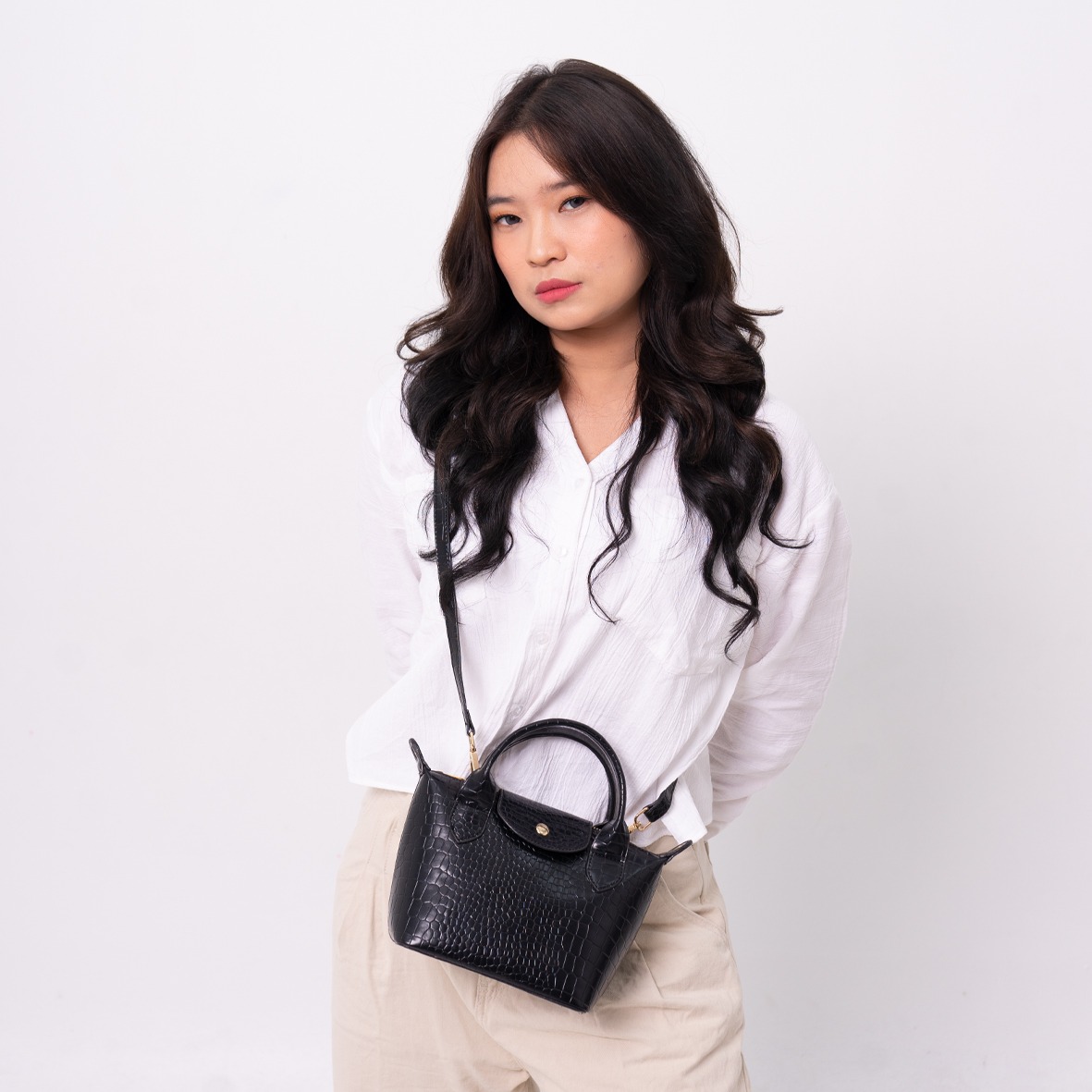 FEMMEBRAVILE Sling Bag Tas Selempang Wanita Fashion Women Shoulder bag Jennie Croco Bag
