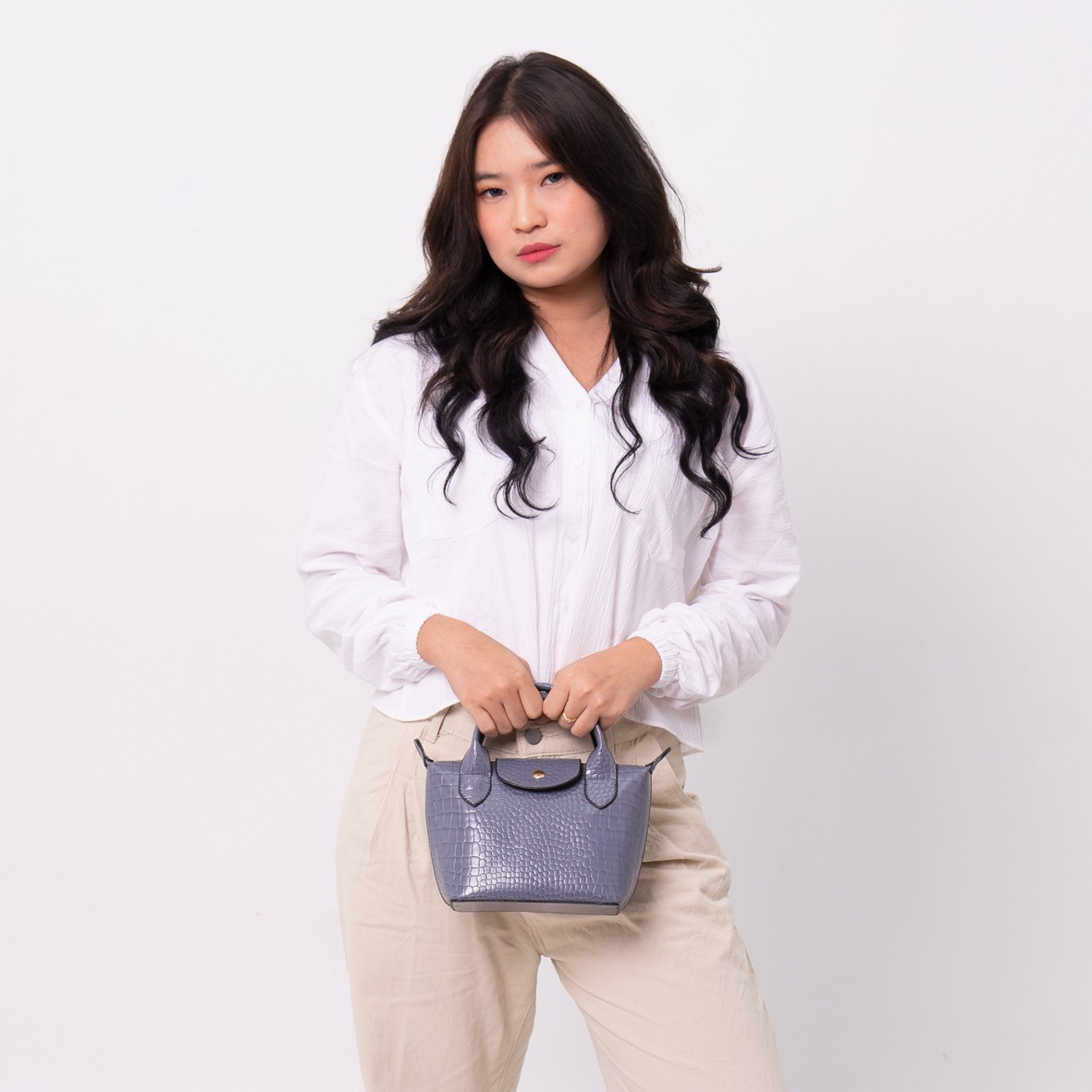 FEMMEBRAVILE Sling Bag Tas Selempang Wanita Fashion Women Shoulder bag Jennie Croco Bag