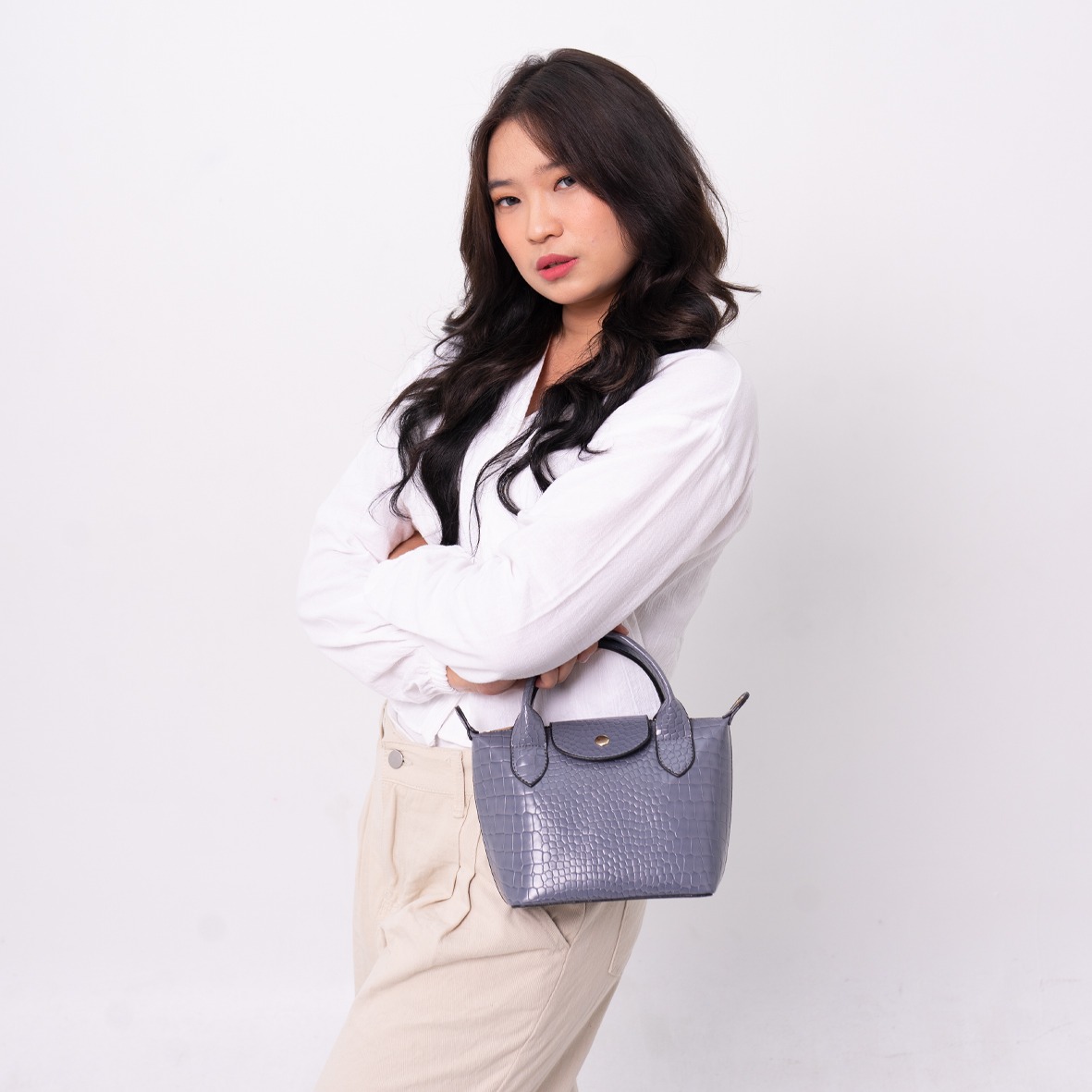 FEMMEBRAVILE Sling Bag Tas Selempang Wanita Fashion Women Shoulder bag Jennie Croco Bag