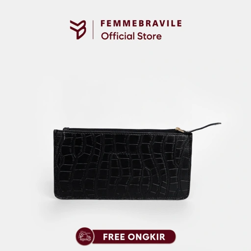 Image of FEMMEBRAVILE Kaila Cardholder Croco Dompet Kartu Dompet koin Dompet Wanita Kecil Aesthetic