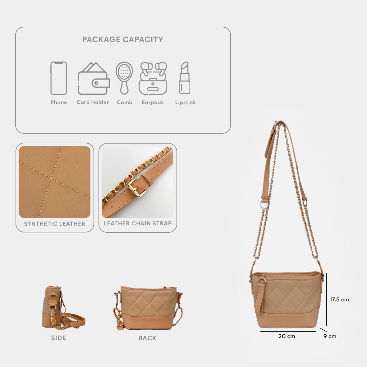 Femmebravile - Tas Selempang Wanita - Slingbag - Long Shoulderbag - Fashion Women - Kara Leather Bag