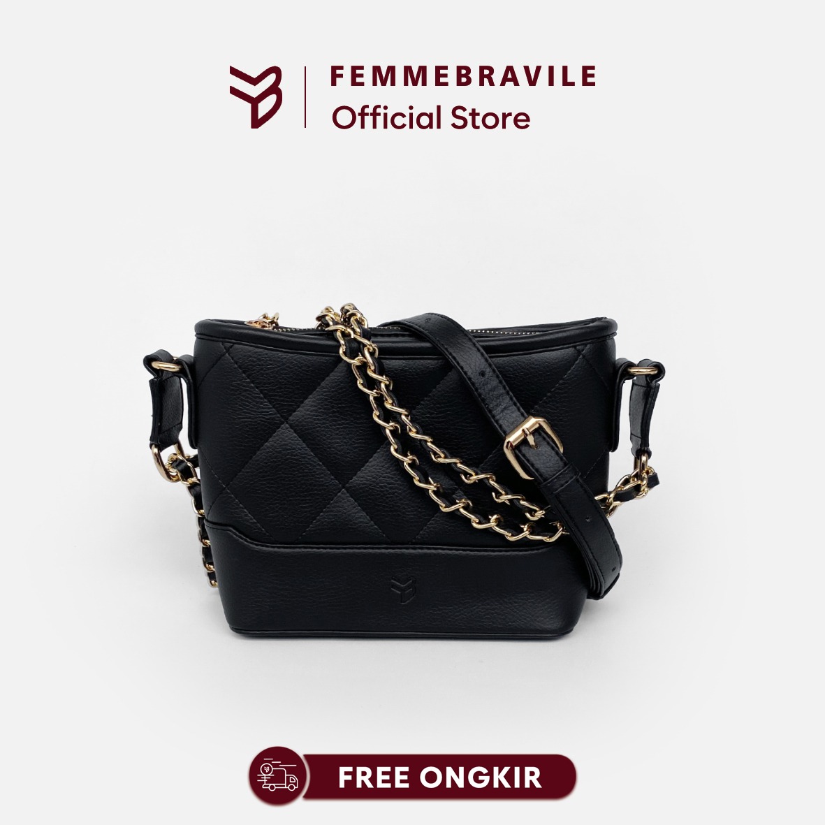 Femmebravile - Tas Selempang Wanita - Slingbag - Long Shoulderbag - Fashion Women - Kara Leather Bag