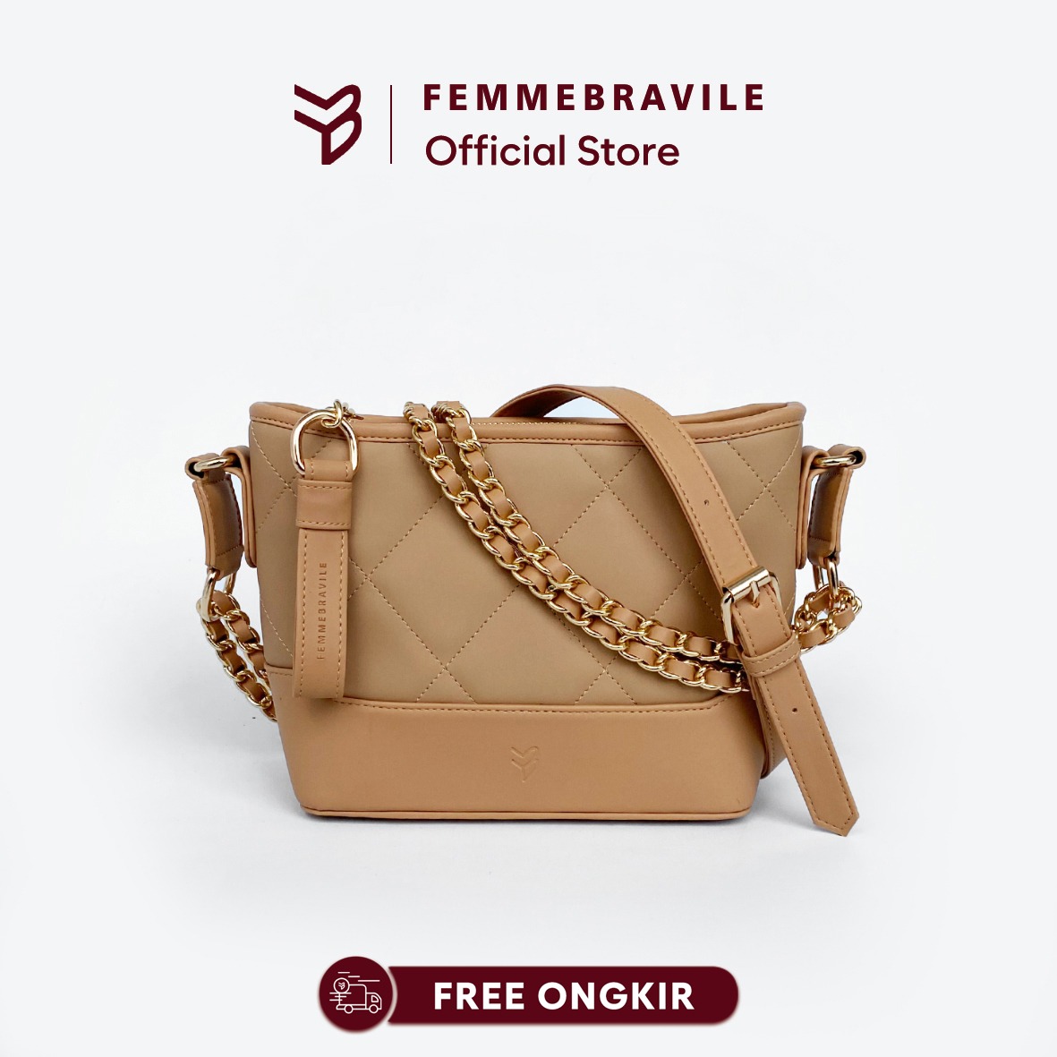 Femmebravile - Tas Selempang Wanita - Slingbag - Long Shoulderbag - Fashion Women - Kara Leather Bag