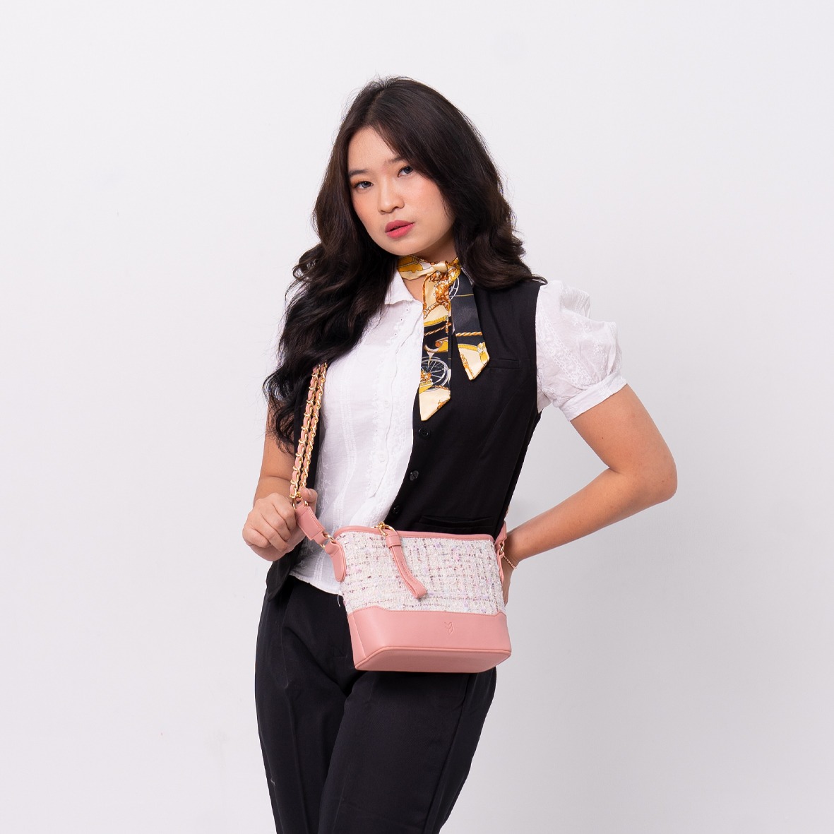 Femmebravile Sling Bag Tas Selempang Wanita Fashion Women Shoulder bag Kara Tweed Bag