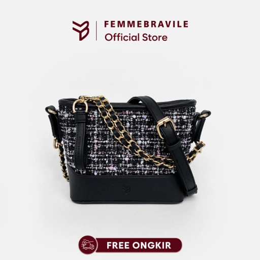 Image of Femmebravile Sling Bag Tas Selempang Wanita Fashion Women Shoulder bag Kara Tweed Bag