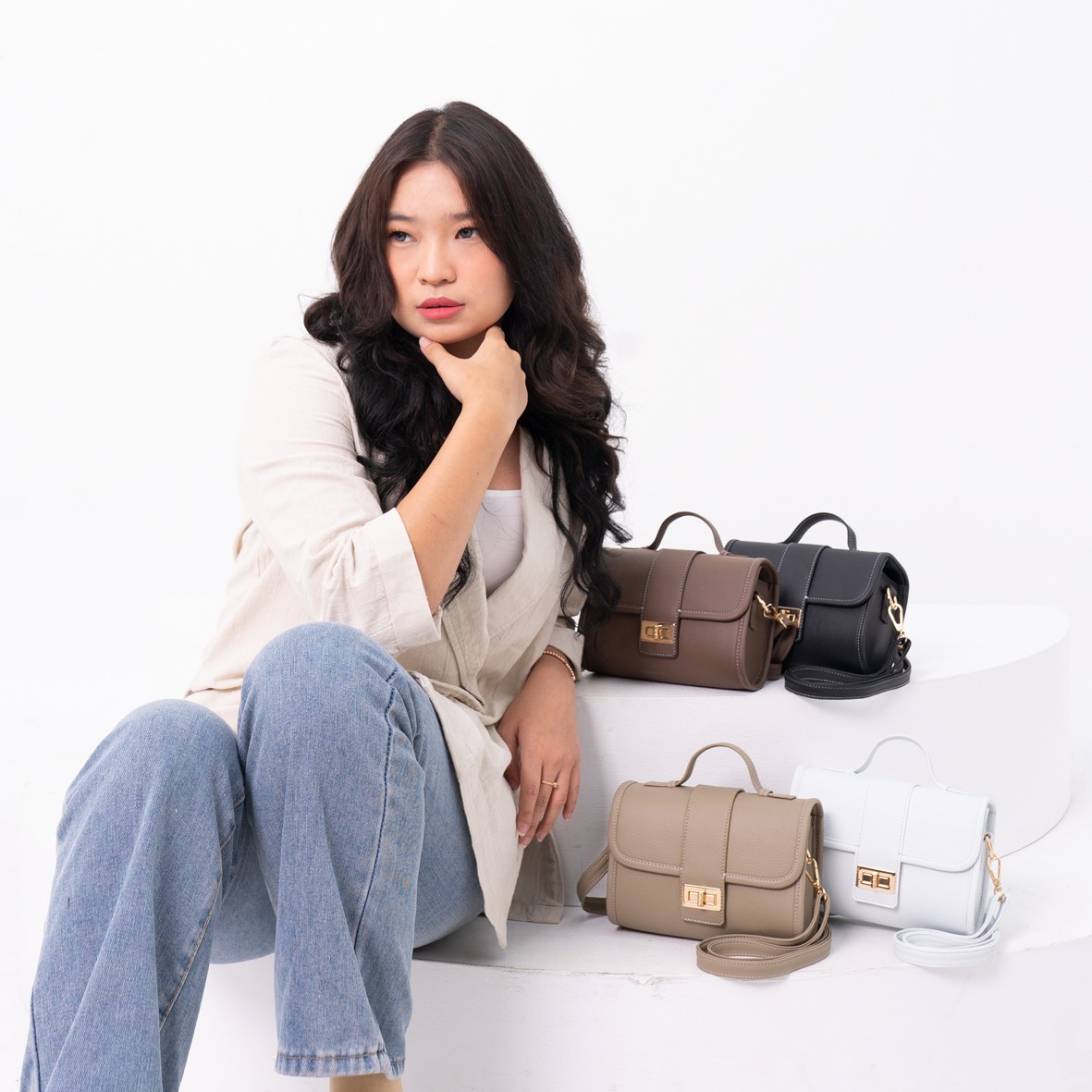 FEMMEBRAVILE [ Laura Bag ]Tas Selempang Wanita Kekinian Handbag Wanita Elegant Mini Bag Wanita