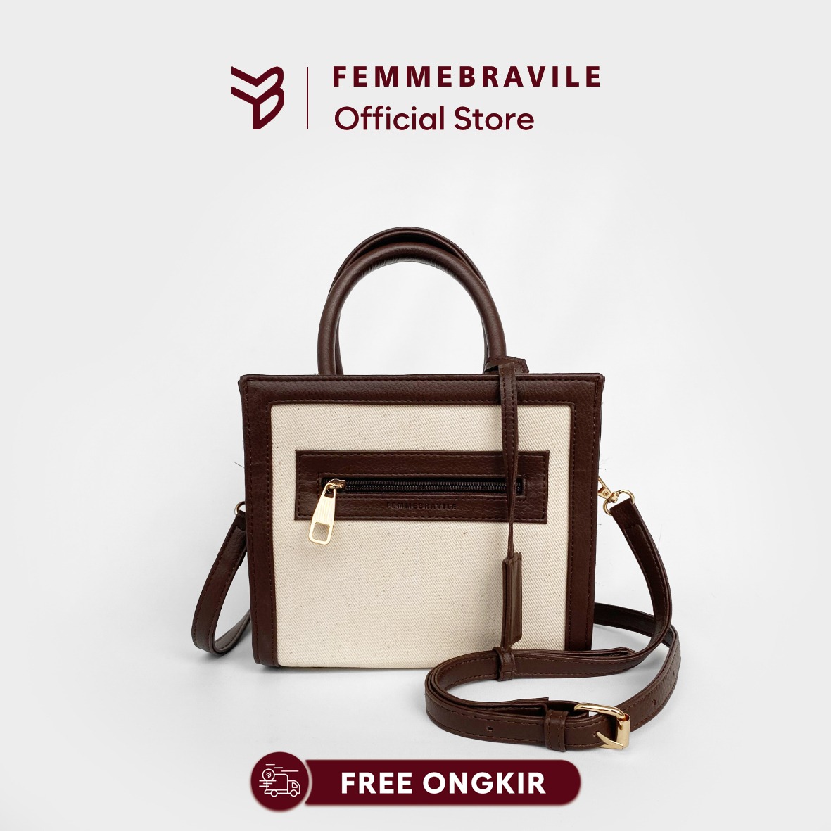 FEMMEBRAVILE Sling Bag Tas Selempang Wanita Fashion Women Shoulder bag Letta Canvas Mini