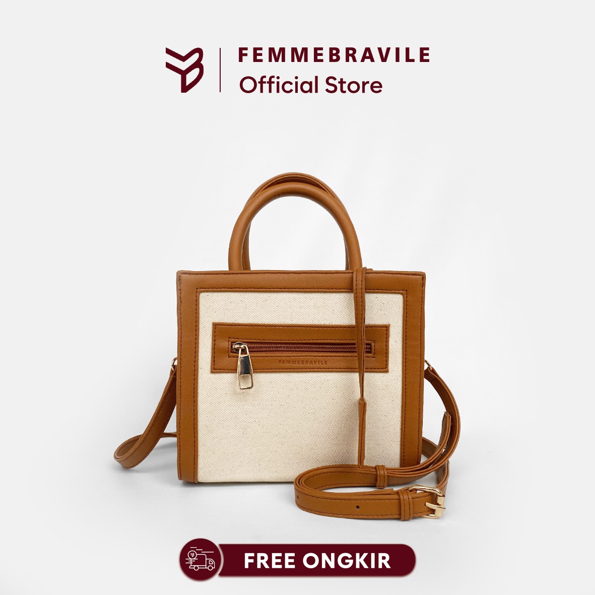 FEMMEBRAVILE Sling Bag Tas Selempang Wanita Fashion Women Shoulder bag Letta Canvas Mini