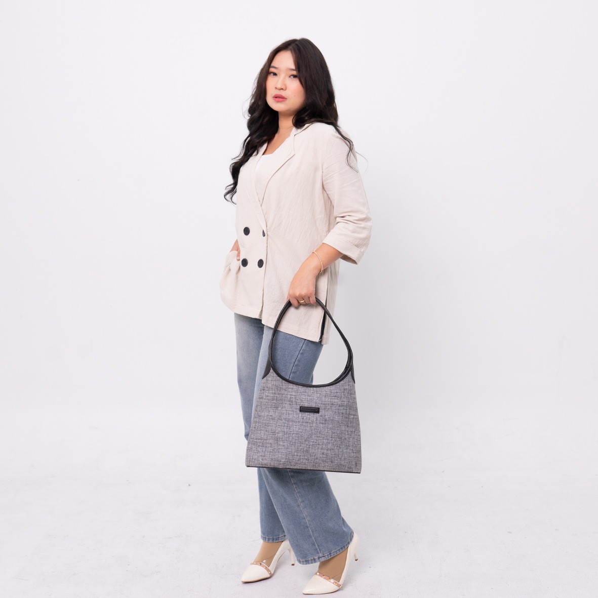 Femmebravile Olivia Bag Shoulder Bag - Model Minimalis - Bahan Kanvas Premium - Model Terbaru - Fashion Women