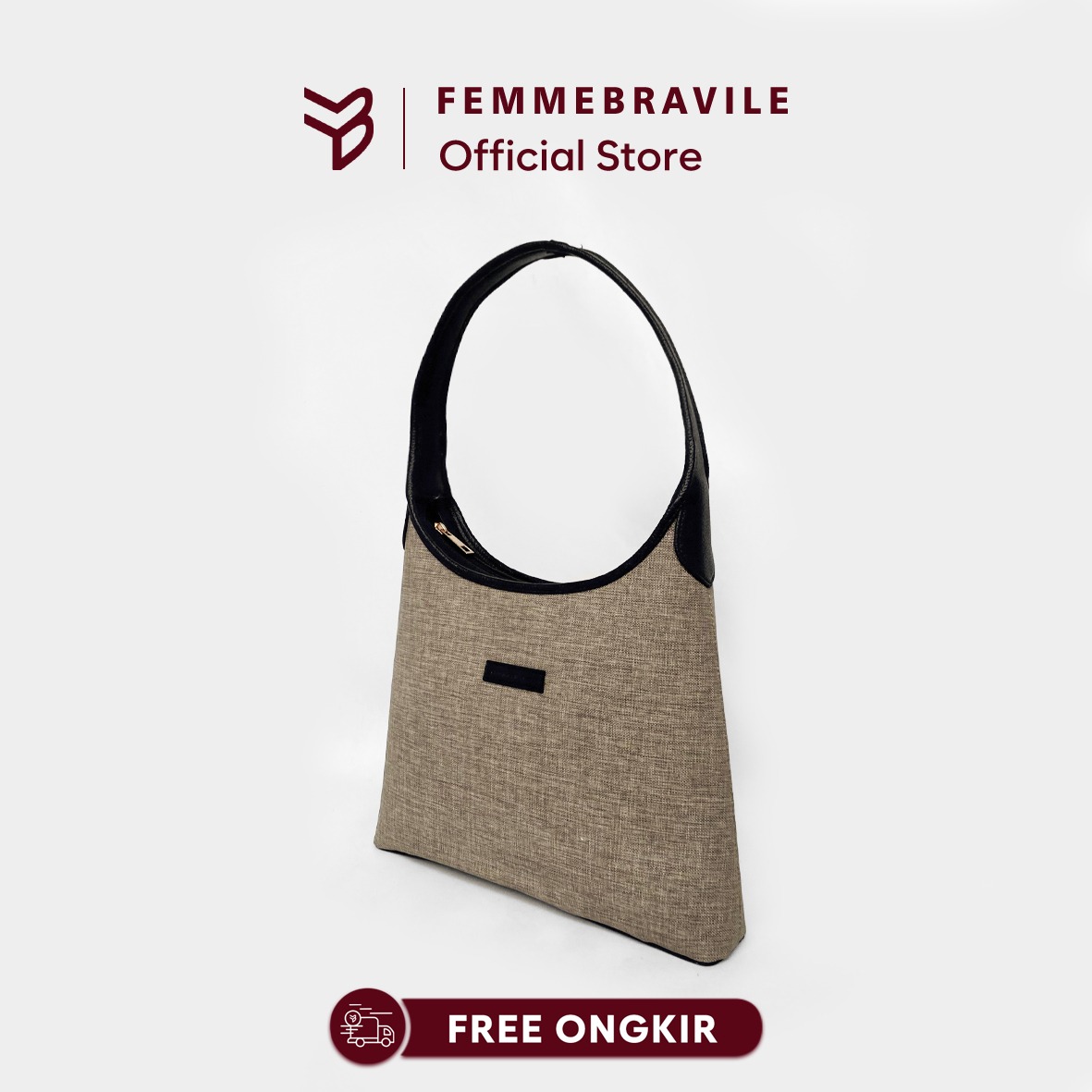 Femmebravile Olivia Bag Shoulder Bag - Model Minimalis - Bahan Kanvas Premium - Model Terbaru - Fashion Women