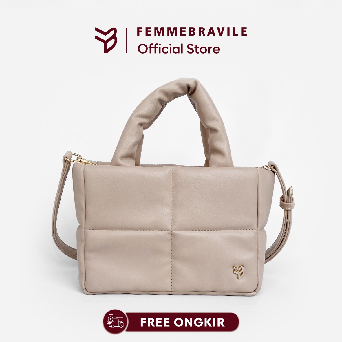 FEMMEBRAVILE Sling Bag Tas Selempang Wanita Fashion Women Shoulder bag Puffy Bag