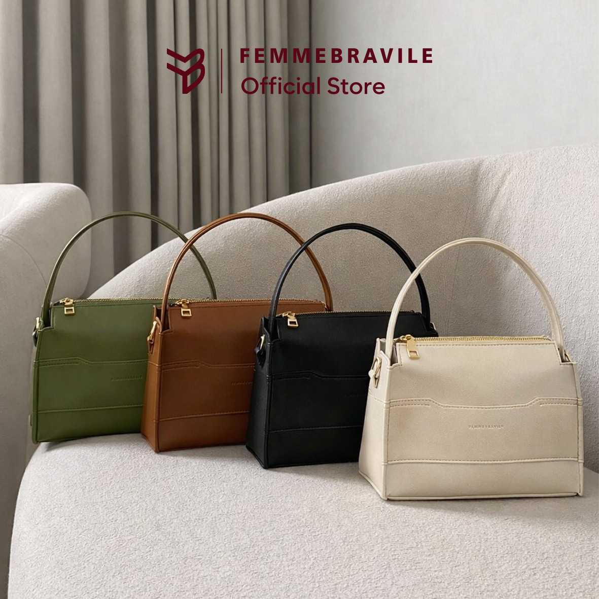 LUNA BAG Tas Wanita Elegan Premium | Handbag Wanita Kekinian | Tas Kerja & Hangout | Femmebravile