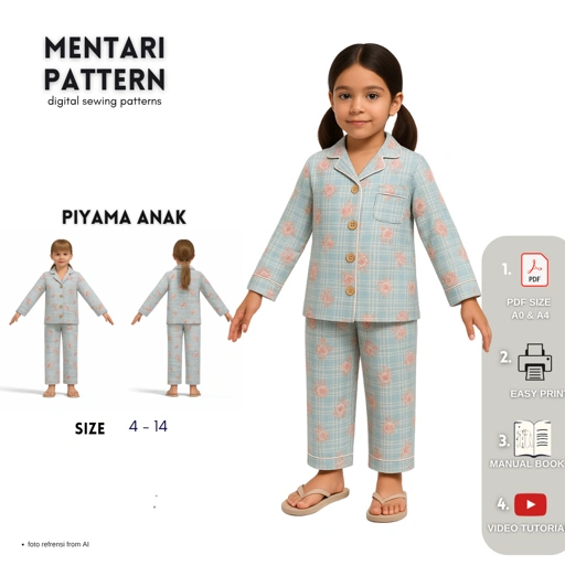 Image of Piyama Anak Digital Pattern